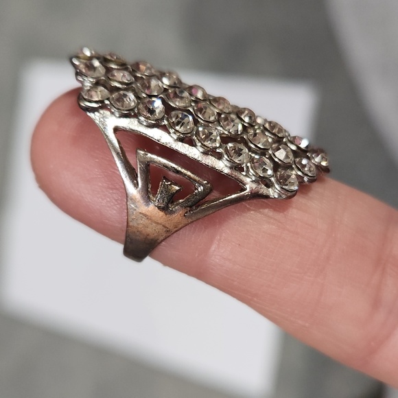 Rhinestone cocktail fashion ring 7 - Picture 3 of 3